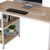 HOMCOM 68 Inch Office Table Computer Desk Workstation Bookshelf with CPU Stand, Spacious Storage Shelves & Chic Modern Woodgrain Design, Grey