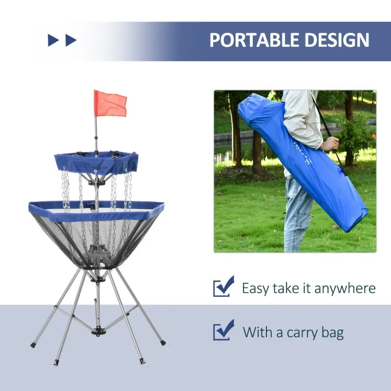 Soozier Disc Golf Target w/ High Visibility Chains, Easy Set Up & Storage for Backyard-1