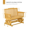 Outsunny 2-Person Outdoor Wood Glider Bench Double Rocking Chair for Patio Garden Porch