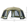 Outsunny 20 Person Camping Tent, Outdoor Tent with 2 Doors, Screen Room, Family Dome Tent for Hiking, Backpacking, Traveling, Easy Set Up, Army Green