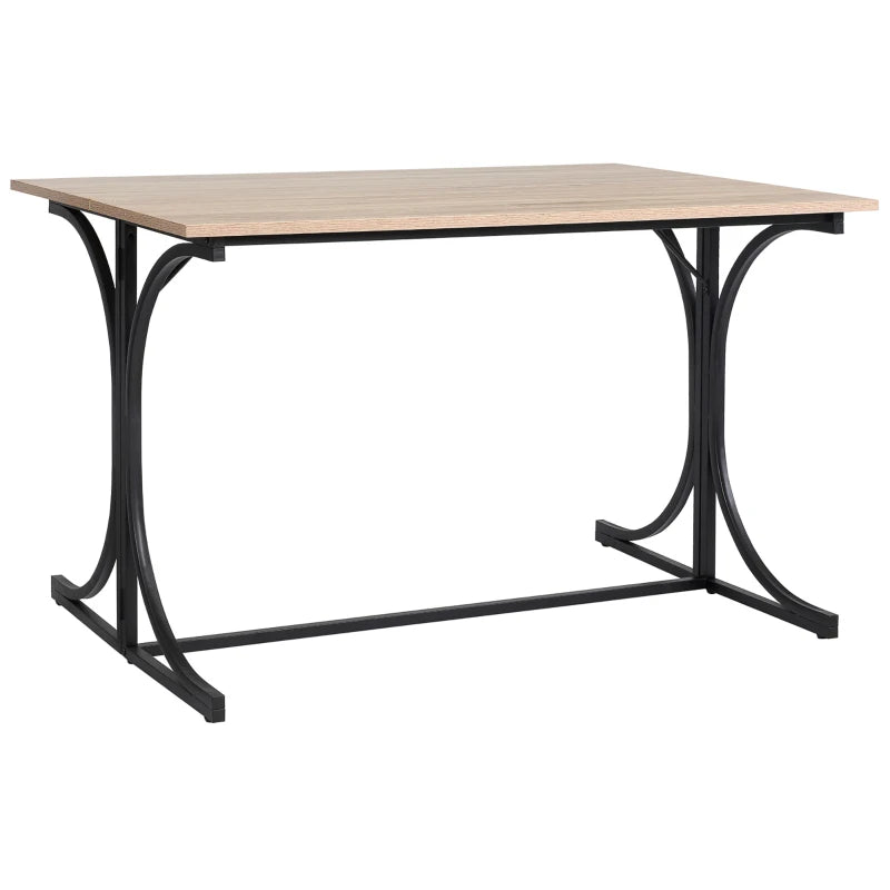 HOMCOM Folding Dining Table, Rectangular Table with Metal Frame, Space Saving for Small Kitchen, Black