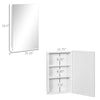 kleankin Recessed Medicine Cabinet with Mirror, Bathroom Mirror Cabinet Wall Mounted with Single Door and Storage Shelves, White