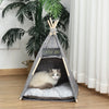 PawHut Pet Teepee Tent Cat Bed / Small Dog House w/ Cushion, Chalkboard