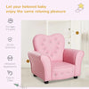 Qaba Soft Kids Sofa Chair, Single Lounger Armchair for Children with Strong Frame, Cute Pink Crown Throne for Relaxing, Watching TV, Studying