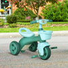 Qaba Tricycle 3-Wheeler Ride-on Toy with 2 Storage Baskets on Front & Back & Non-Slip Handlebar, Green
