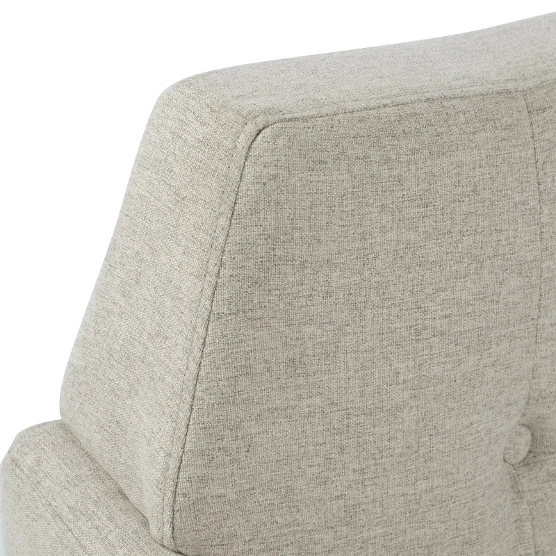 HOMCOM Accent Chair Linen-Touch Tufted Armchair Upholstered Leisure Lounge Sofa Club Chair with Wood Legs, Grey/Walnut