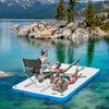 Outsunny Large Water Floating Platform Island w/ Air Pump & Backpack for Pool, Beach