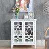 HOMCOM Sideboard Display Cabinet with Double Framed Glass Doors, 2 Adjustable Shelves, and Elevated Base, White
