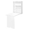 HOMCOM Wall Mounted Fold Out Convertible Desk, Multi-Function Floating Desk with Storage Shelf for Home Office, White