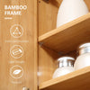 kleankin Planet-Friendly Bamboo Cabinet Bathroom Mirror Storage, Bathroom Wall Cabinet Sink & Over Toilet Storage