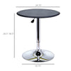 HOMCOM 25" Classic Round Adjustable Faux Leather Chrome Standing Bistro Table