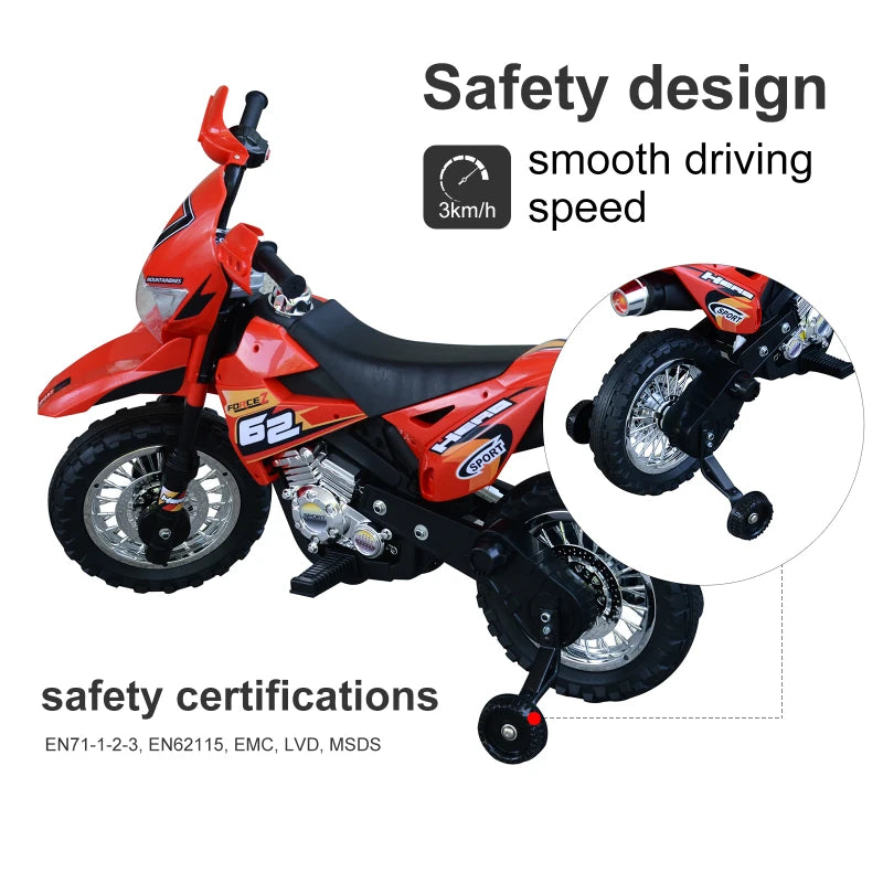 ShopEZ USA Ride-On Childrens Motorcycle w/ Real Driving Sounds & Fun Built-In Music  Red
