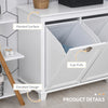 HOMCOM Tilt-Out Laundry Sorter Cabinet, Bathroom Storage Organizer with Two-Compartment Tilt-Out Hamper, White