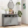HOMCOM Sideboard Buffet Cabinet, Modern Kitchen Cabinet, Coffee Bar Cabinet with 2-Level Shelf and Open Compartment, Grey