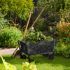 Outsunny Foldable Wagon Garden Carts with Wheels and Side Table, Gray