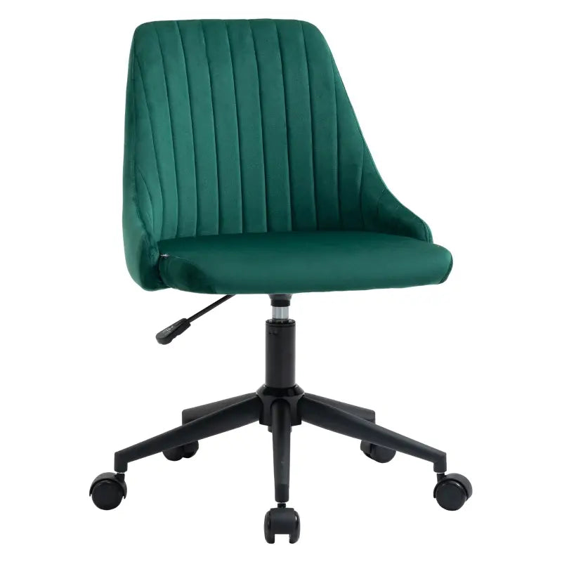 Vinsetto Mid-Back Swivel Office Velvet Fabric Scallop Shape Computer Desk Chair, Green