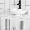 kleankin Modern Under Sink Cabinet with 2 Doors, Pedestal Under Sink Bathroom Cupboard with Adjustable Shelves, Grey and White