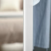 HOMCOM Full Length Mirror with Jewelry Cabinet, Hanging Cloth Bar, Coat Rack, 360° Rotating Floor Mirror, White