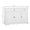 HOMCOM Sideboard Buffet Cabinet, Modern Kitchen Cabinet with 2 Drawers and Adjustable Shelves, Coffee Bar Cabinet for Living Room, White