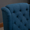 HOMCOM Button-Tufted Accent Chair with High Wingback, Rounded Cushioned Armrests and Thick Padded Seat, Set of 2, Blue