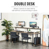 HOMCOM Two Person Desk w/ Storage Shelves, Computer Office Double Desk, Writing Table