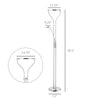 HOMCOM Floor Lamp Height Adjustable, with Rotatable Lampshade and Rotary Switch, Silver