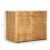Outsunny 5' x 3' 2 Garbage Can Shed, Wood Storage Shed w/ Lockable Doors and Hinged Lids