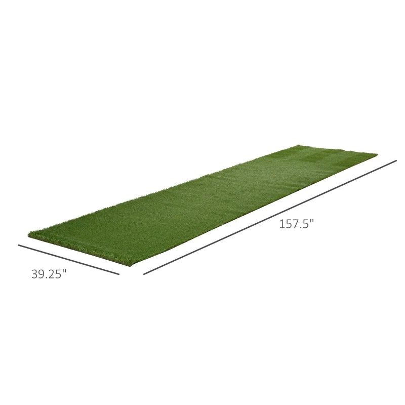 Outsunny 13' x 3.3' Synthetic Artificial Grass Turf Realistic Fake Thick Grass with UV Protection & Drain Holes, Outdoor Easy to Clean Lawn Pet Turf with High Density, 1.2'' Height-1