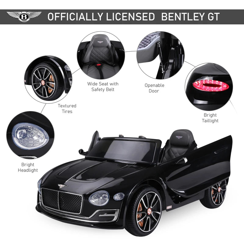 ShopEZ USA Electric Toy Car 12V Licensed Bentley GT Electric Vehicles w/ Parent Remote Control, White