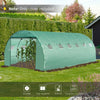 Outsunny 10' x 7' x 7' Greenhouse Replacement Walk-in PE Hot House Cover with 6 Windows Roll-Up & Zipper Door, White