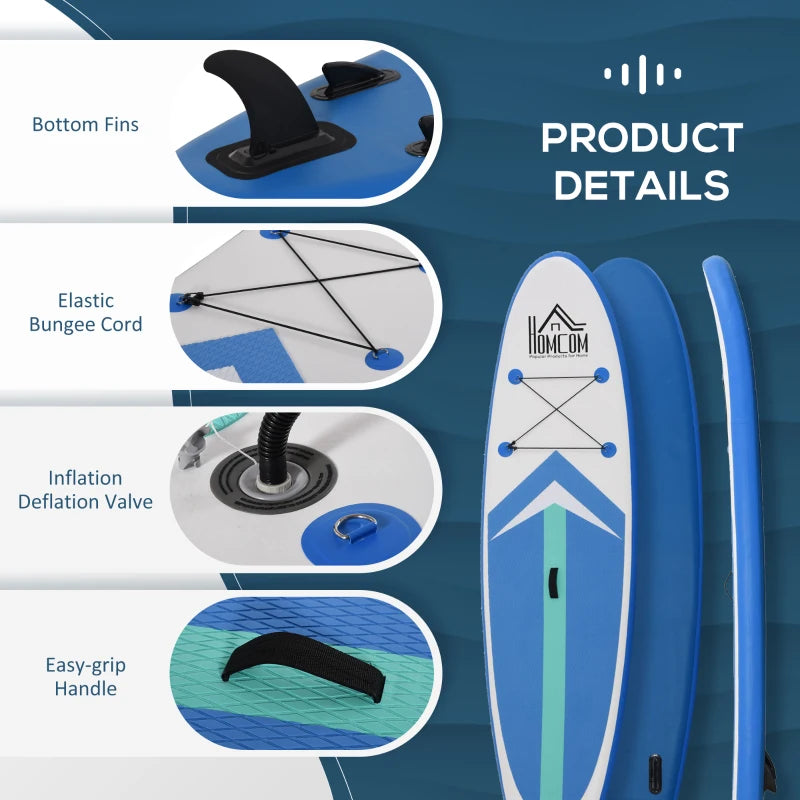 Soozier 11' x 31.5'' x 6.25'' Inflatable Stand Up Paddle Board with Accessories, Including SUP Paddle, Carry Bag,  & Air Pump, Brown