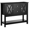 HOMCOM Coffee Bar Cabinet, Sideboard Buffet Cabinet, Kitchen Cabinet with Storage Drawers and Glass Door for Living Room, Entryway, Gray