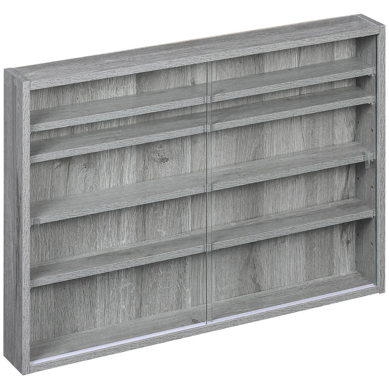 HOMCOM  5-story Wall Shelf  Display Cabinet w/2 Glass Doors and 4 Adjustable Shelves