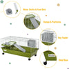 PawHut 35" Small Animal Cage Chinchilla Guinea Pig Hutch Ferret Pet House with Platform Ramp, Food Dish, Wheels, & Water Bottle