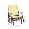 Outsunny Outdoor Swing Glider Chair, Patio Mesh Rocking Chair with Steel Frame for Backyard, Garden and Porch, White