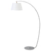 HOMCOM Arched Floor Lamp, Modern Standing Lamp with Foot Switch & Metal Base, Corner Reading Lamps Tall Pole Light for Office Bedroom Living Room, Grey