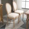 HOMCOM French-Style Upholstered Dining Chairs Set of 2, Armless Accent Side Chairs with Linen-Touch Upholstery, Beige