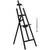 HOMCOM A-Frame Easel of Maximum Height 53", Holds Canvases Up to 43", Painting Studio Art Easel that Tilts up to 75° Degrees for Adults, Beginners, Students, Black