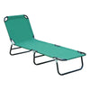 Outsunny Folding Chaise Lounge Pool Chairs, Outdoor Sun Tanning Chairs with Pillow, Reclining Back, Steel Frame & Breathable Mesh for Beach, Yard, Patio, Blue-3