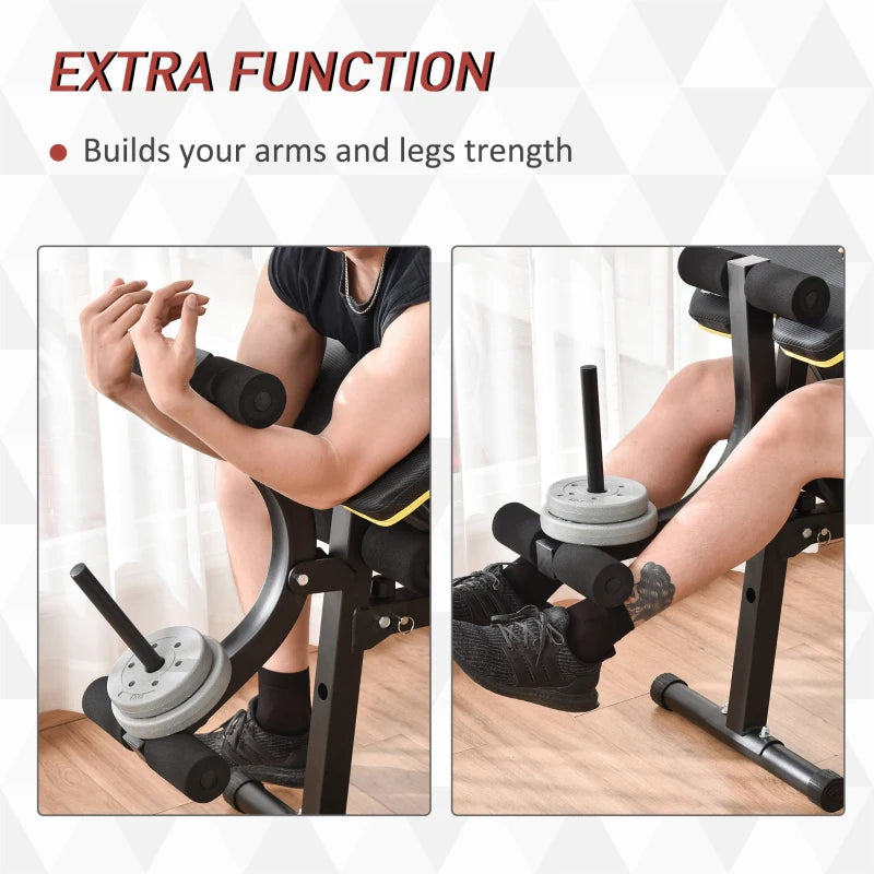 Soozier Adjustable Sit-Up Dumbbell Bench Multi-Functional Purpose Hyper Extension Bench With Adjustable Seat and Back Angle