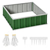 Outsunny 3x3 ft Galvanized Raised Garden Bed, Metal Outdoor Planter Box for Gardening Vegetables Flowers and Herbs, Grey