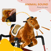 Qaba Ride on Horse, Kids Spring Rocking Horse, Interactive Horse with Realistic Sounds for 5-12 years old, Dark Brown