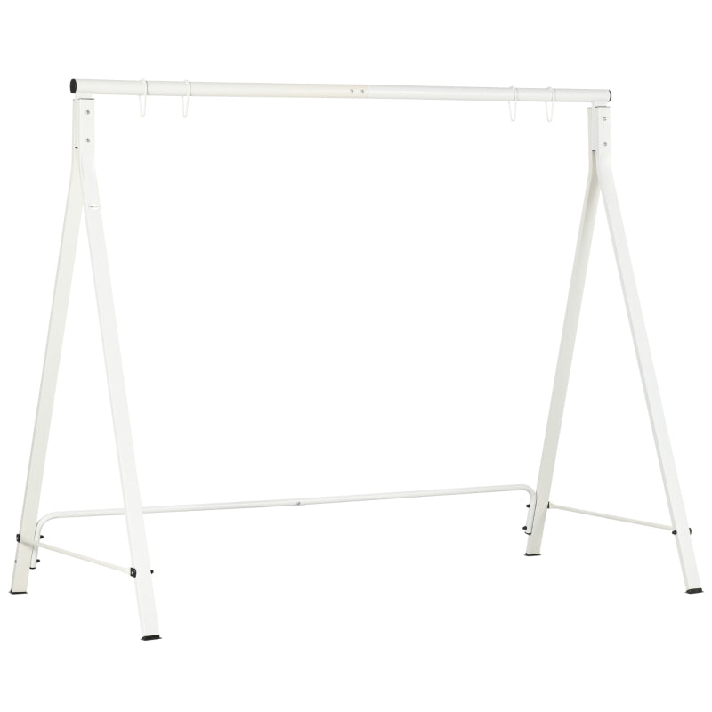 Outsunny Metal Porch Swing Stand, Heavy Duty Swing Frame, Hanging Chair Stand Only, 660 LBS Weight Capacity, for Backyard, Patio, Lawn, Playground, White