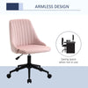 Vinsetto Mid-Back Swivel Office Velvet Fabric Scallop Shape Computer Desk Chair, Blue