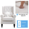 HOMCOM Button-Tufted Accent Chair with High Wingback, Rounded Cushioned Armrests and Thick Padded Seat, Set of 2, Cream White
