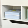 HOMCOM Kids Bookcase Multi-Shelf Book Rack with Mobile Drawer for Books, Toys, White