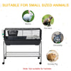 PawHut Small Animal Cage Rolling Hutch w/ Detachable Stand Storage Shelf 39.25" L x 21.75" W x 36.5" H