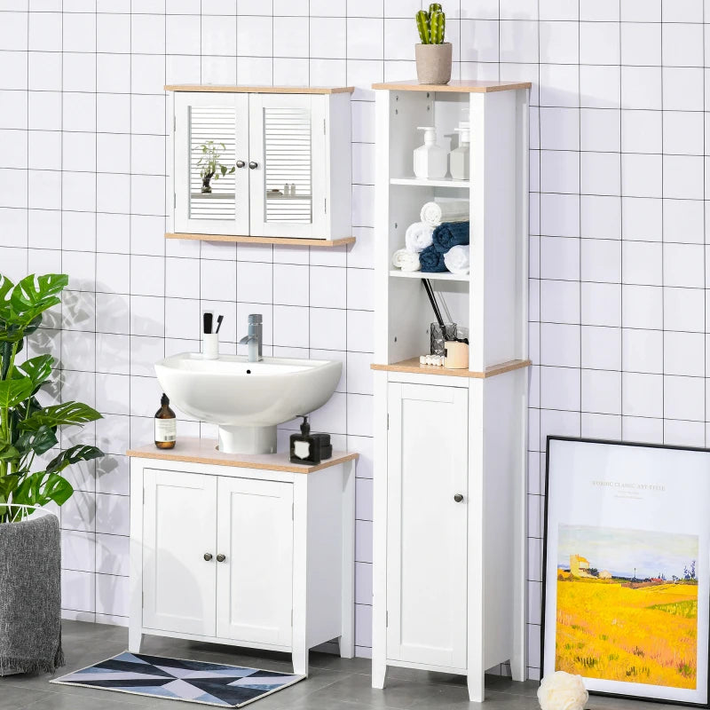 Kleankin Under-Sink Bathroom Sink Cabinet, Storage Unit with U