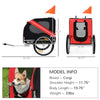 ShopEZ USA Dog Bike Trailer Pet Cart Bicycle Wagon Cargo Carrier Attachment for Travel with 3 Entrances Large Wheels for Off-Road & Mesh Screen - Red/ Black