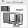 PawHut Furniture Style Dog Crate End Table, w/ Double Doors for Small & Medium Dogs